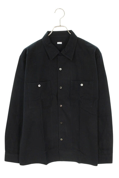 SEQUEL 24AW Open Collar Cotton Shirt Black Size M