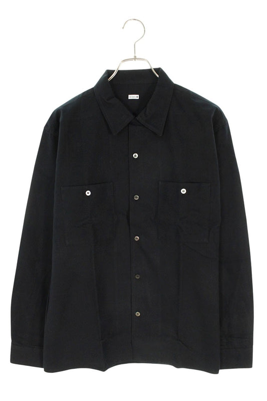 SEQUEL 24AW Open Collar Cotton Shirt Black Size M