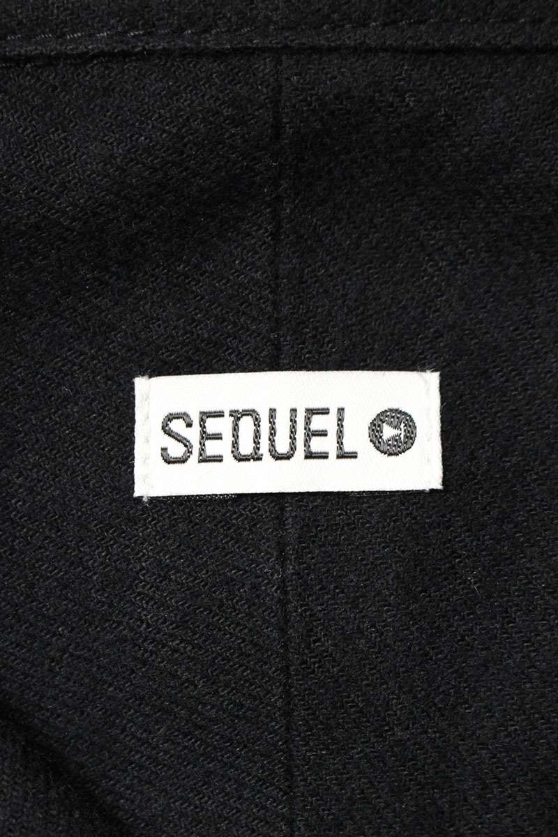 SEQUEL 24AW Open Collar Cotton Shirt Black Size M