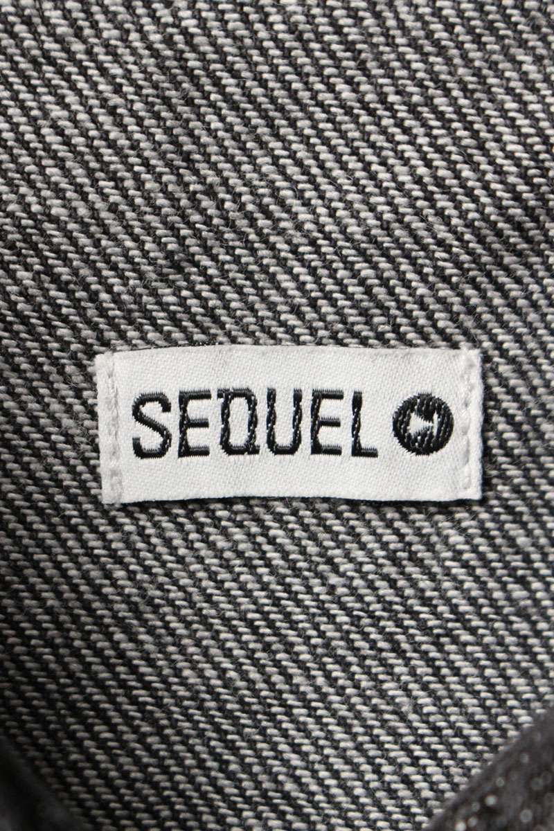SEQUEL 24AW Logo Embroidered Denim Long Sleeve Shirt Black Size M