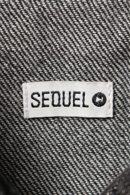 SEQUEL 24AW Logo Embroidered Denim Long Sleeve Shirt Black Size L