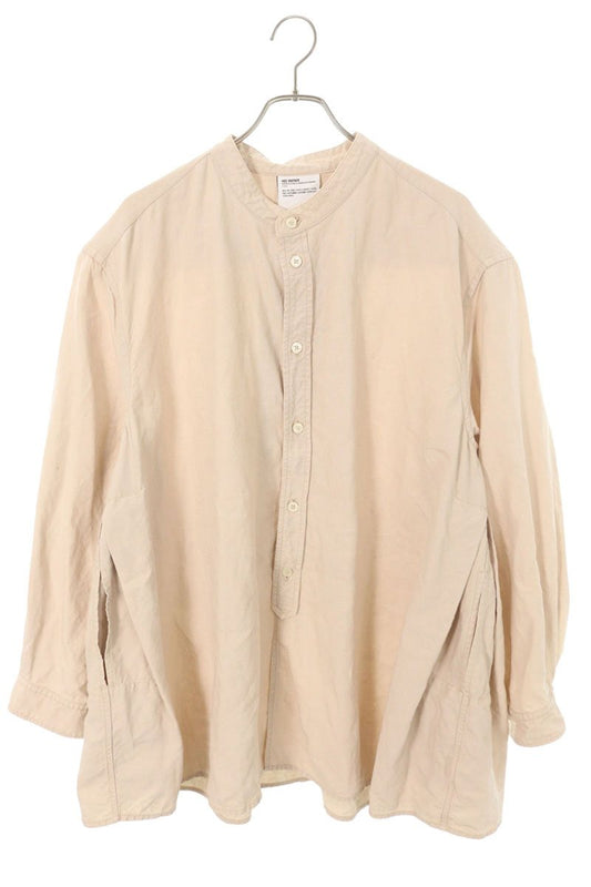 HED MAYNER Linen Long Sleeve Shirt Beige Size S