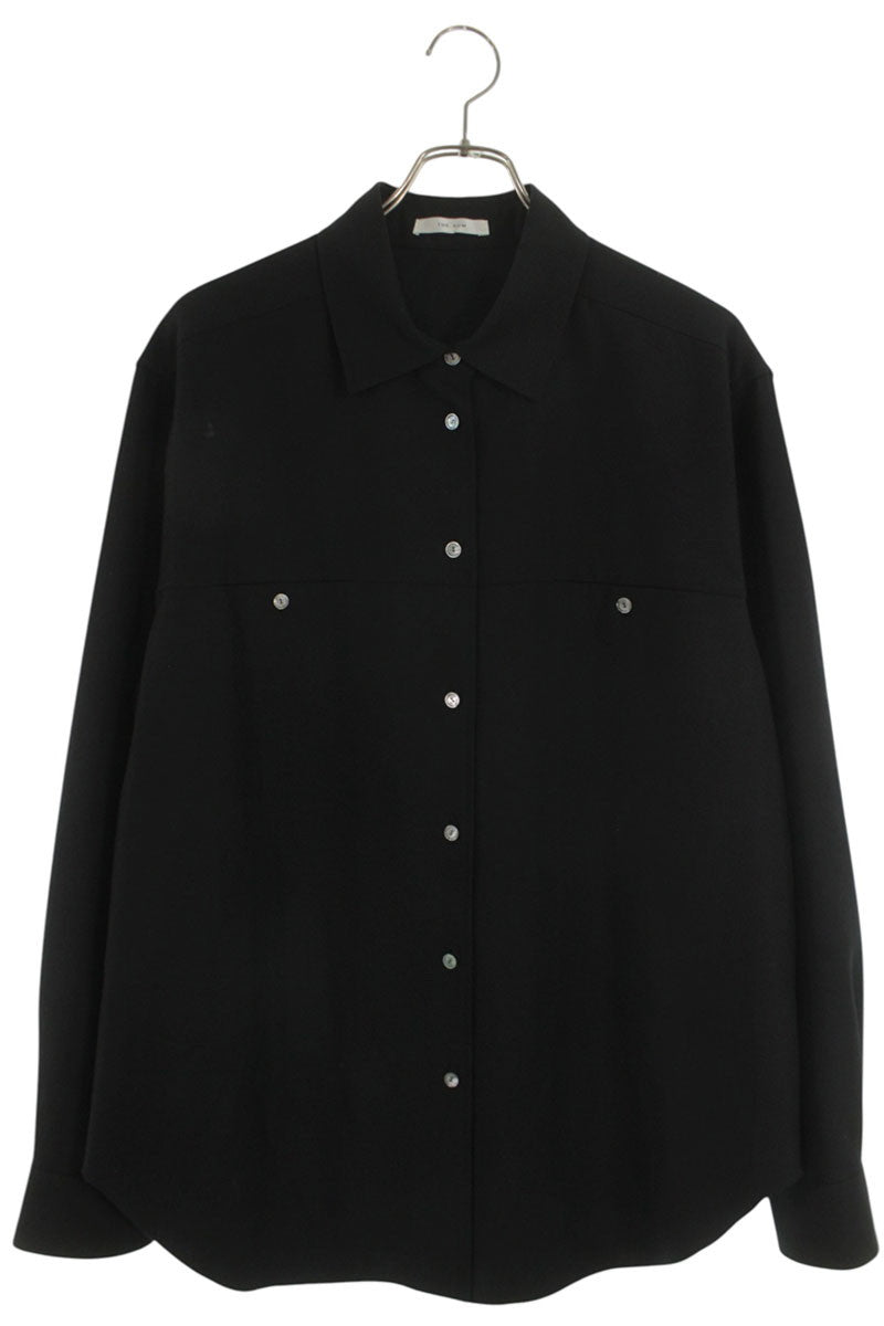 THEROW Wool Long Sleeve Shirt Black Size M