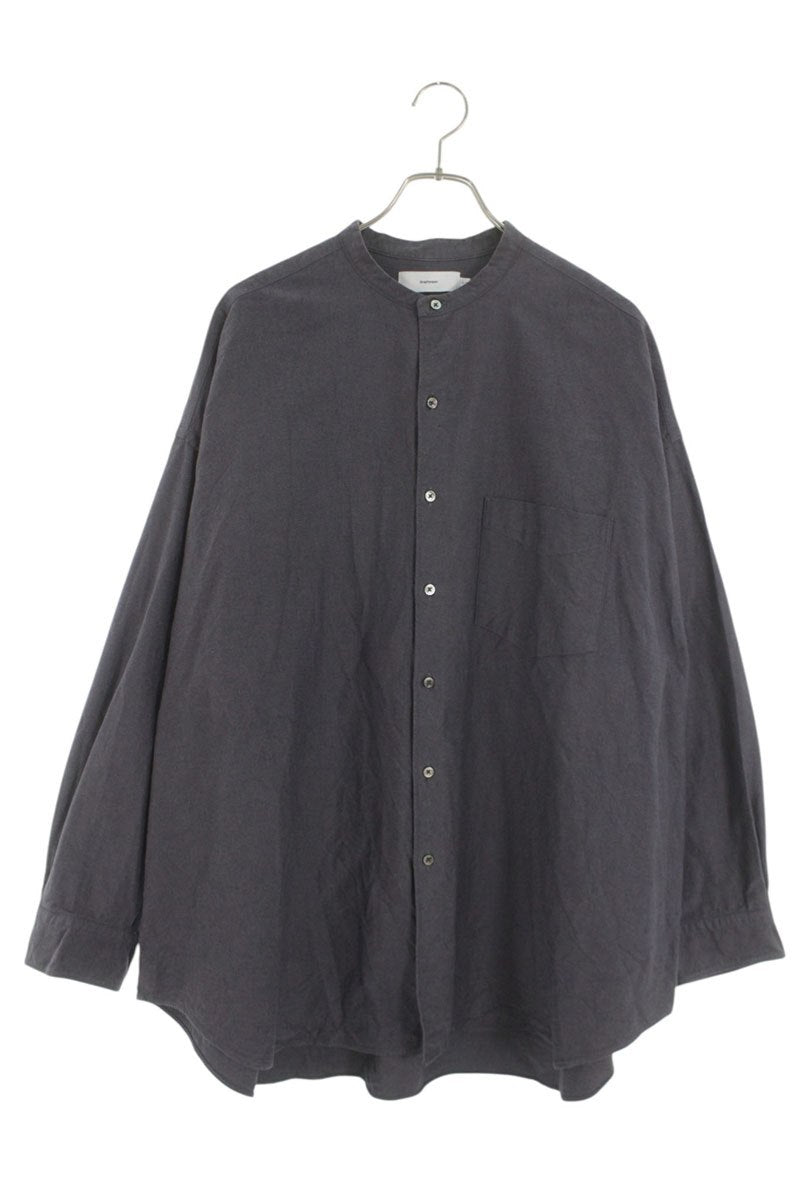 Graphpaper Band Collar Oxford Long Sleeve Shirt Navy Size XXL