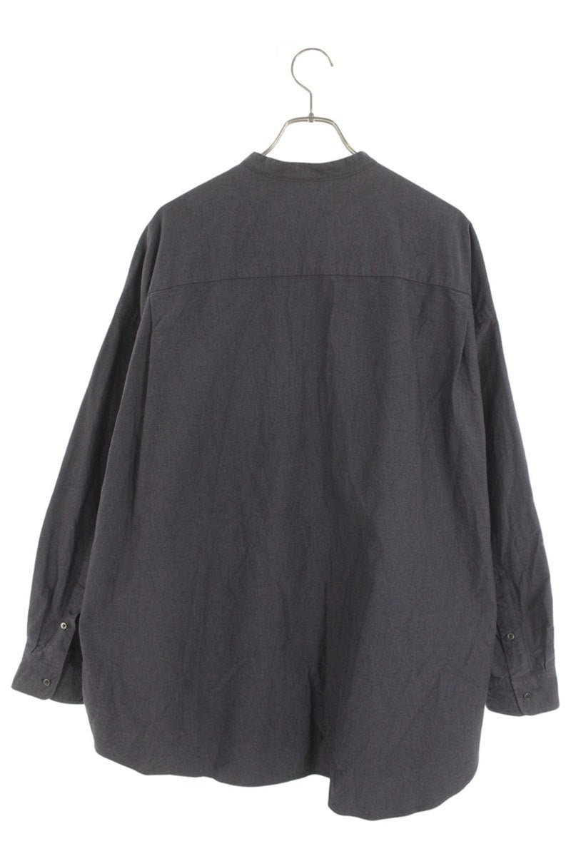 Graphpaper Band Collar Oxford Long Sleeve Shirt Navy Size XXL
