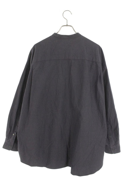 Graphpaper Band Collar Oxford Long Sleeve Shirt Navy Size XXL