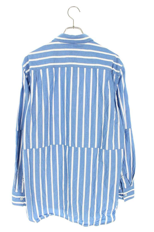 Bottega Veneta Cotton Striped Long Sleeve Shirt Blue x White Size S