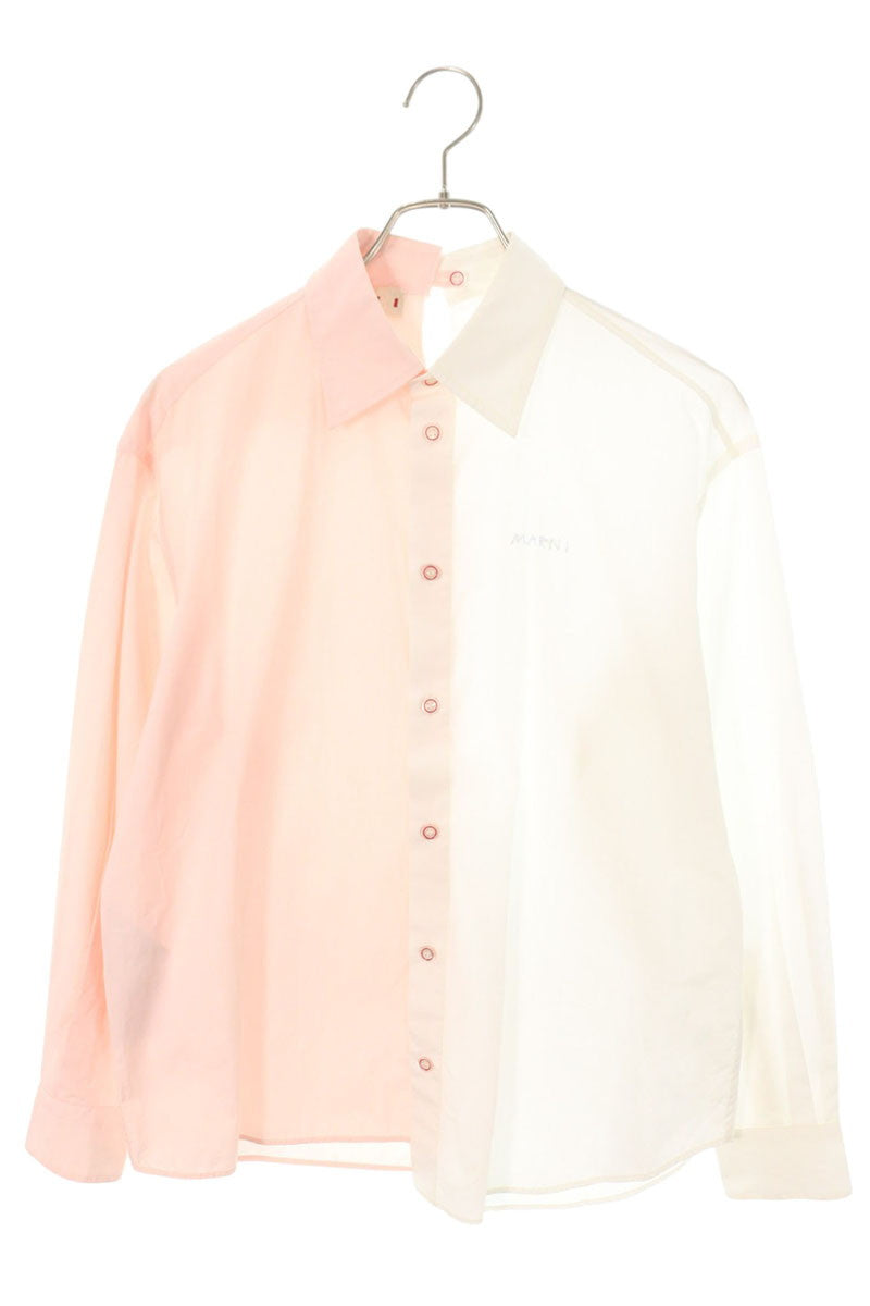 Marni Cotton Two-Tone Long Sleeve Shirt Size 36