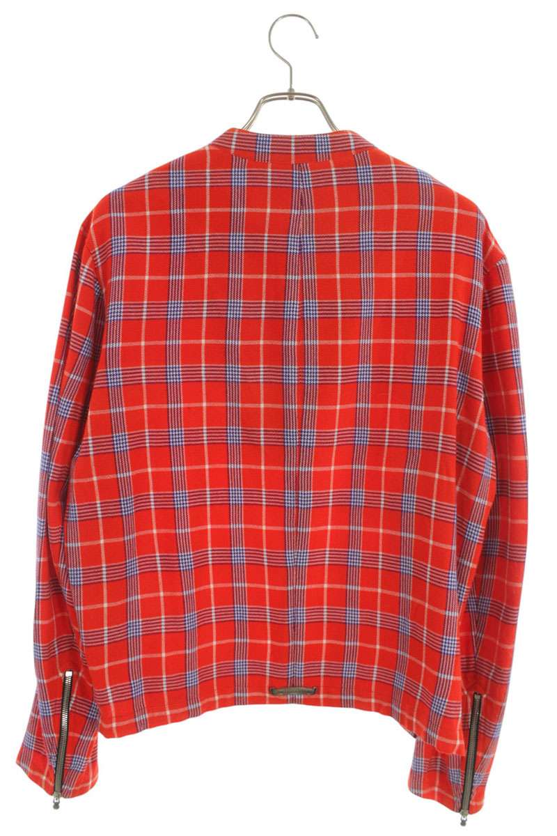 Chrome Hearts EZ RIDER Dagger Half-Zip Check Long Sleeve Shirt Size M