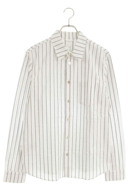 Chrome Hearts Logo Stripe Long Sleeve Shirt White/Black/Silver Size M