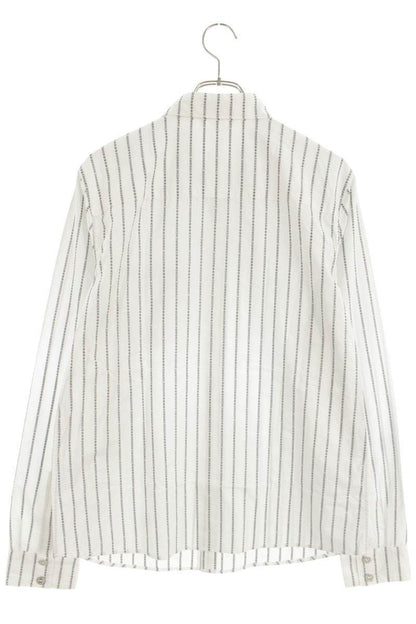 Chrome Hearts Logo Stripe Long Sleeve Shirt White/Black/Silver Size M