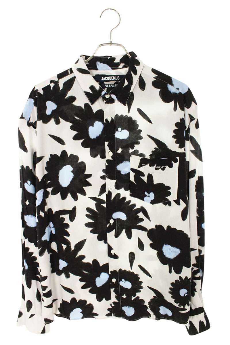 JACQUEMUS All-Over Print Rayon Long Sleeve Shirt Multi Size XL