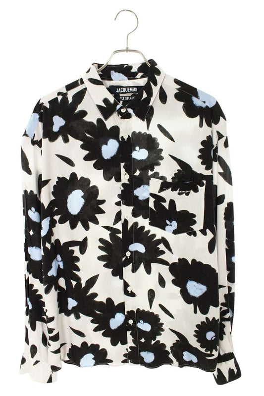 JACQUEMUS All-Over Print Rayon Long Sleeve Shirt Multi Size XL