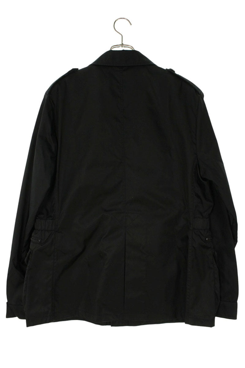 PRADA Re-Nylon Multi-Pocket Logo Long Sleeve Shirt Black Size M