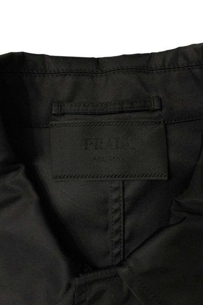 PRADA Re-Nylon Multi-Pocket Logo Long Sleeve Shirt Black Size M