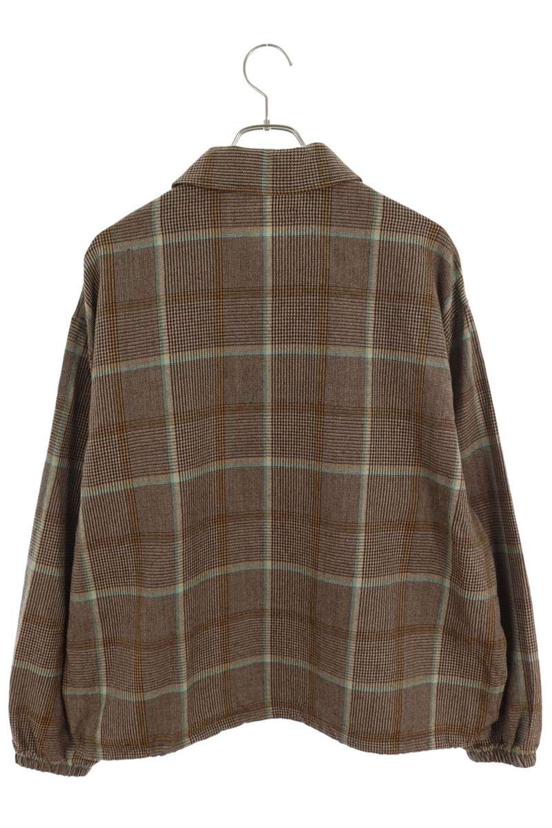SOPHNET 25AW Wool Check Pullover Long Sleeve Shirt Brown Size S