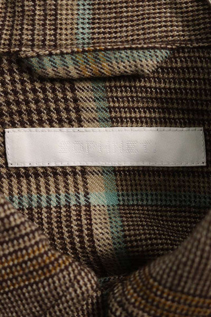 SOPHNET 25AW Wool Check Pullover Long Sleeve Shirt Brown Size S