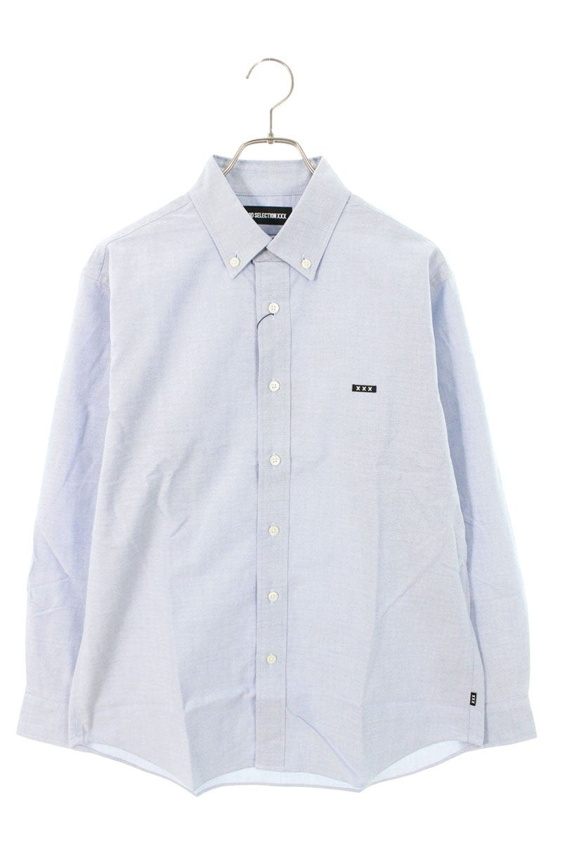 GOD SELECTION XXX Cotton Button-Down Long Sleeve Shirt Blue Size S