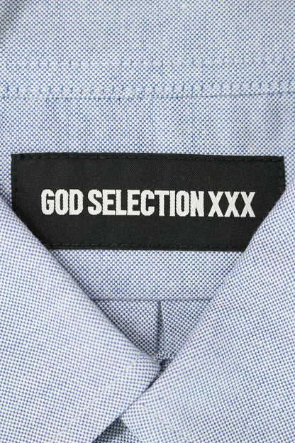 GOD SELECTION XXX Cotton Button-Down Long Sleeve Shirt Blue Size S