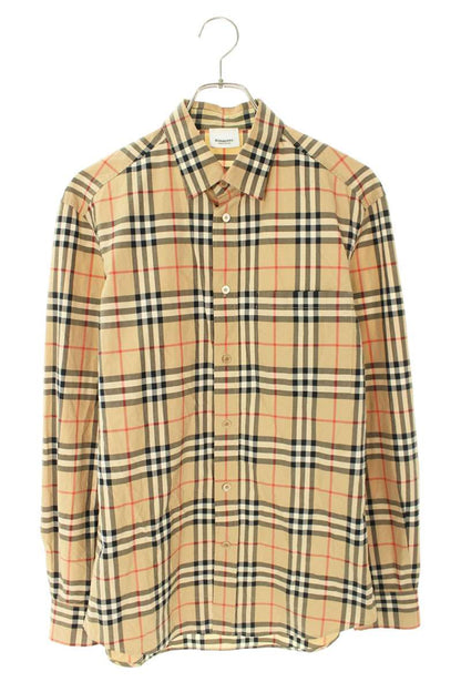 Burberry Back Logo Nova Check Long Sleeve Shirt Beige Size S