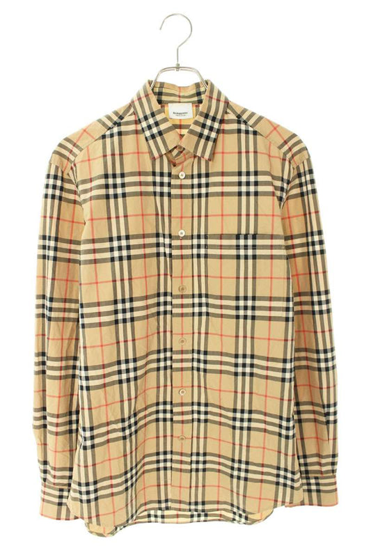 Burberry Back Logo Nova Check Long Sleeve Shirt Beige Size S