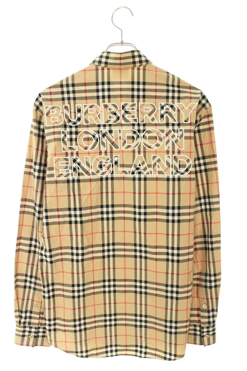 Burberry Back Logo Nova Check Long Sleeve Shirt Beige Size S