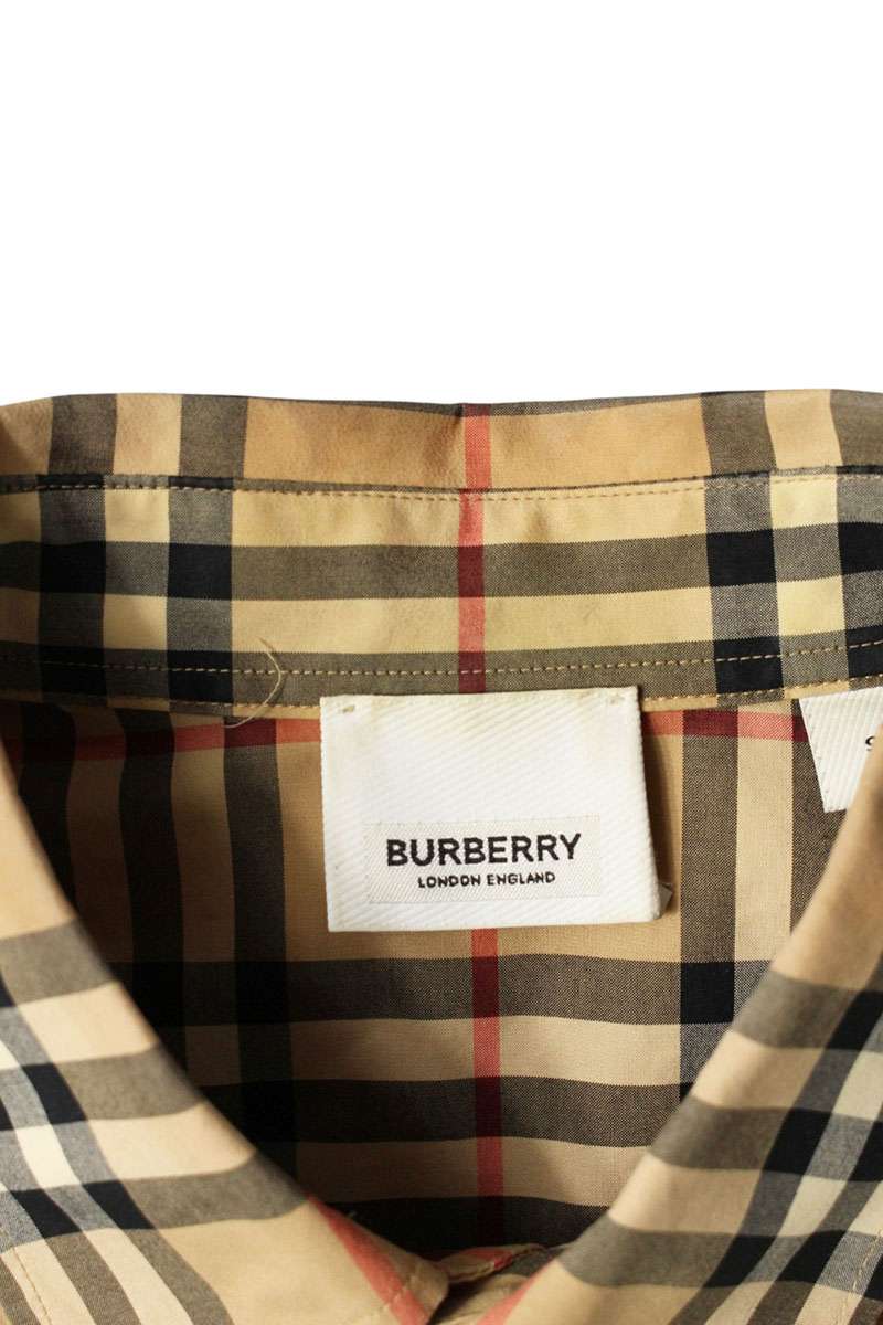 Burberry Back Logo Nova Check Long Sleeve Shirt Beige Size S