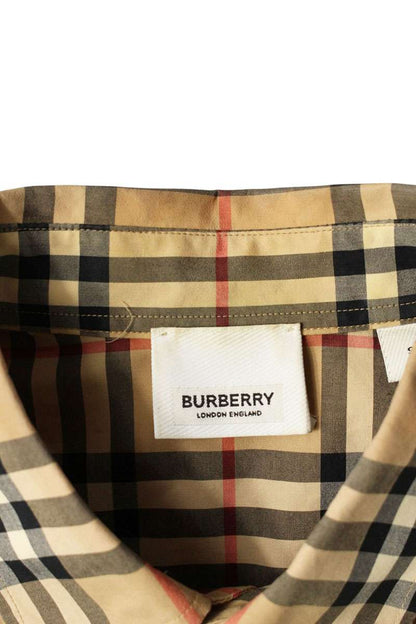 Burberry Back Logo Nova Check Long Sleeve Shirt Beige Size S