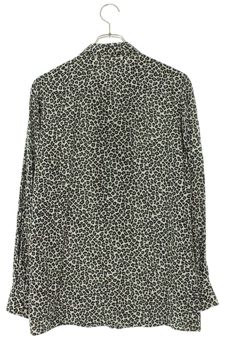 CELINE All-Over Leopard Print Rayon Long Sleeve Shirt Multi Size XXL