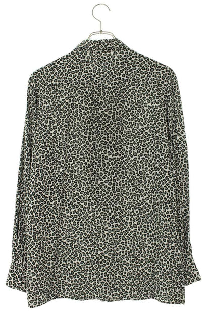 CELINE All-Over Leopard Print Rayon Long Sleeve Shirt Multi Size XXL
