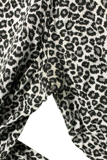 CELINE All-Over Leopard Print Rayon Long Sleeve Shirt Multi Size XXL