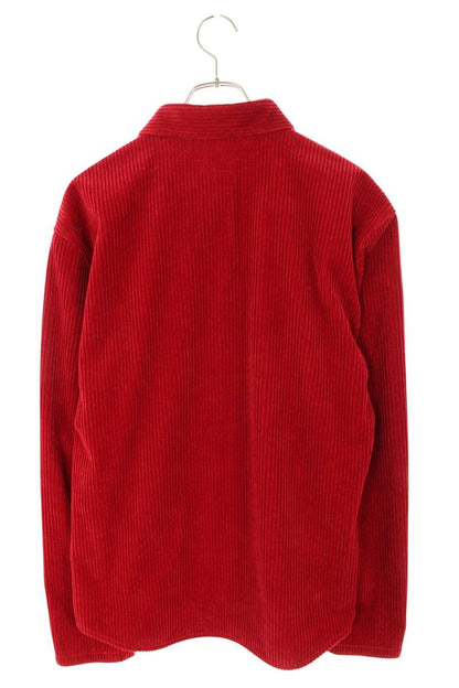 GUCCI Corduroy Long Sleeve Shirt Red Size L