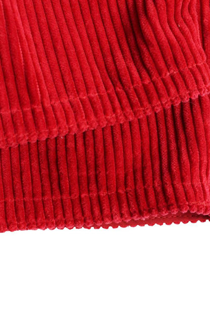 GUCCI Corduroy Long Sleeve Shirt Red Size L