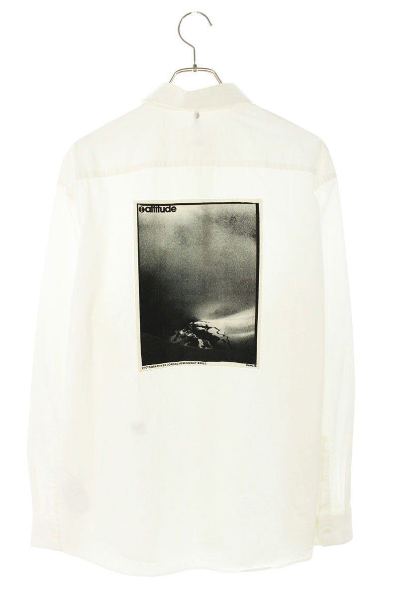 OAMC Back Photo Print Cotton Long Sleeve Shirt White Size M