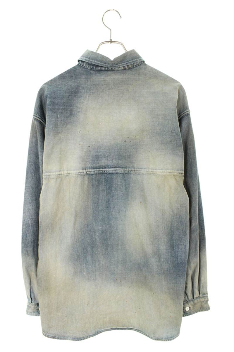 ANCELLM 26SS Distressed Denim Dress Long Sleeve Shirt Blue Size L
