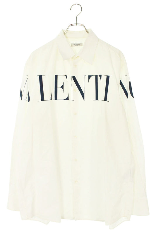 Valentino Logo Print Long Sleeve Shirt White Size XS