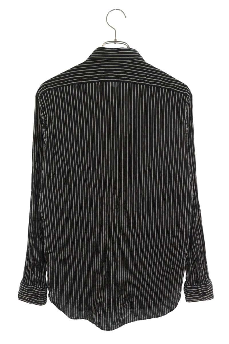 Saint Laurent Paris Striped Long Sleeve Shirt Black Size 38