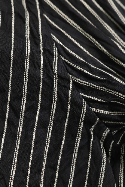Saint Laurent Paris Striped Long Sleeve Shirt Black Size 38
