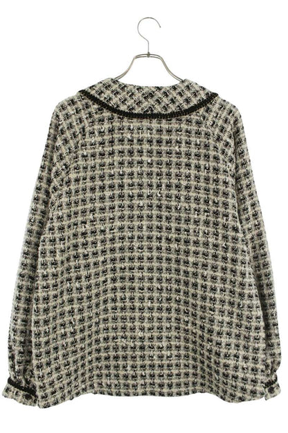 KAPITAL Fancy Tweed Baseball Shirt White/Black Size 2