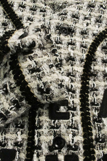 KAPITAL Fancy Tweed Baseball Shirt White/Black Size 2