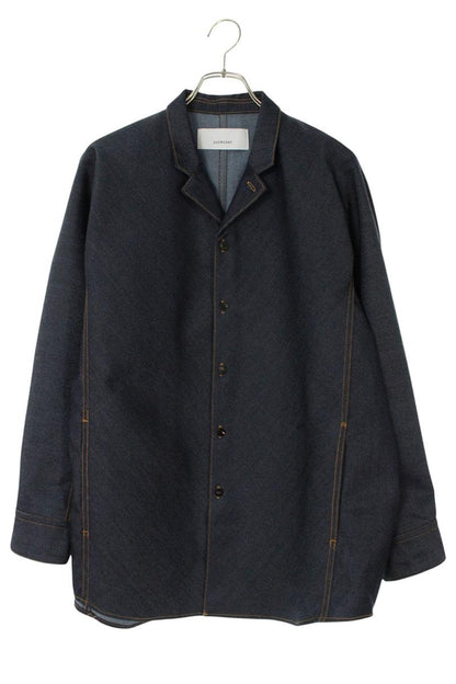 OVERCOAT 25AW Indigo Wool Open Collar Long Sleeve Shirt Size S