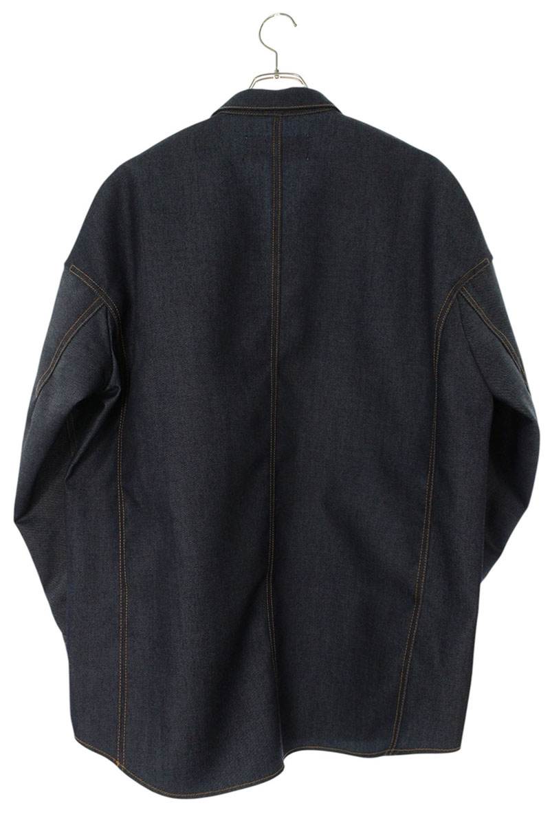OVERCOAT 25AW Indigo Wool Open Collar Long Sleeve Shirt Size S