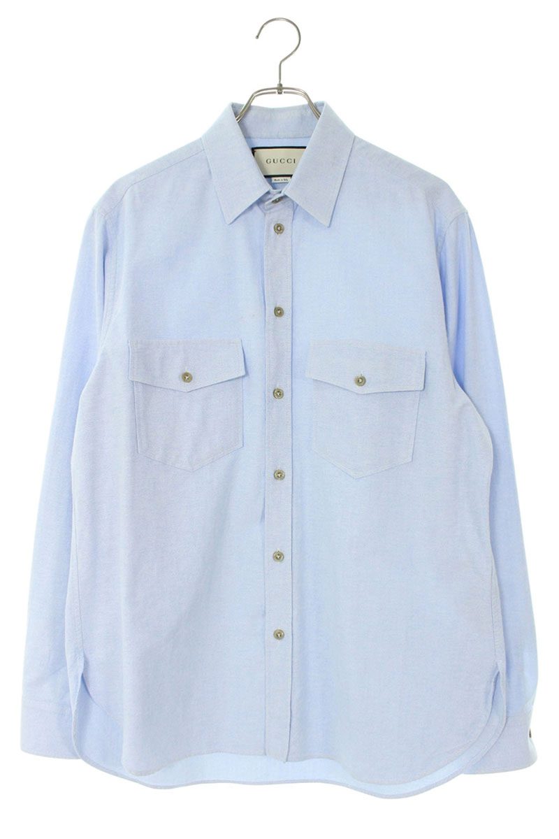 GUCCI Back Logo Cotton Long Sleeve Shirt Multi Size M