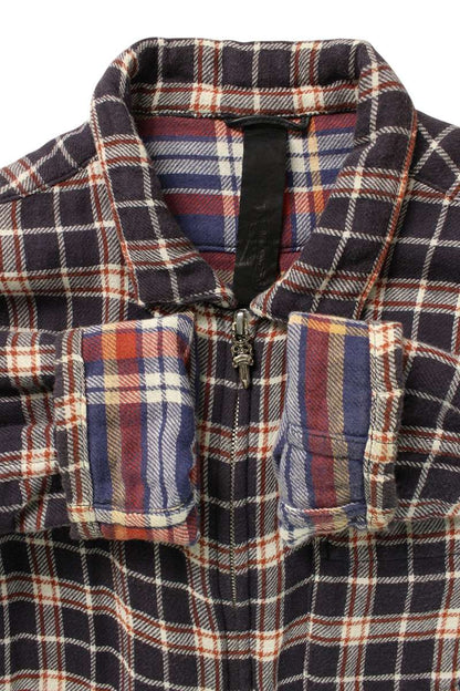 Chrome Hearts Y NOT HEYWOOD Dagger Zip Flannel Shirt Size S