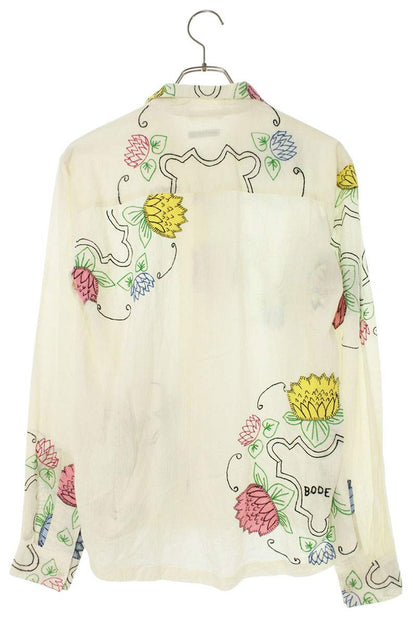 BODE Lotus Long Sleeve Shirt Off-White Size XS