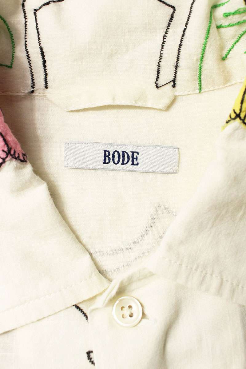 BODE Lotus Long Sleeve Shirt Off-White Size XS