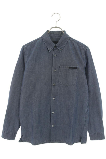 Prada Blue Cotton Button-down Shirt Size XXL