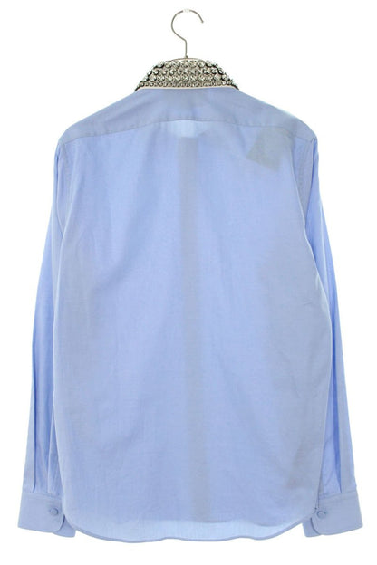 GUCCI Embellished Collar Cotton Long Sleeve Shirt Multi Size XXL