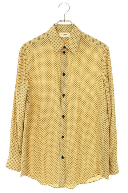 CELINE Square Dot Rayon Long Sleeve Shirt Multi Size XXL