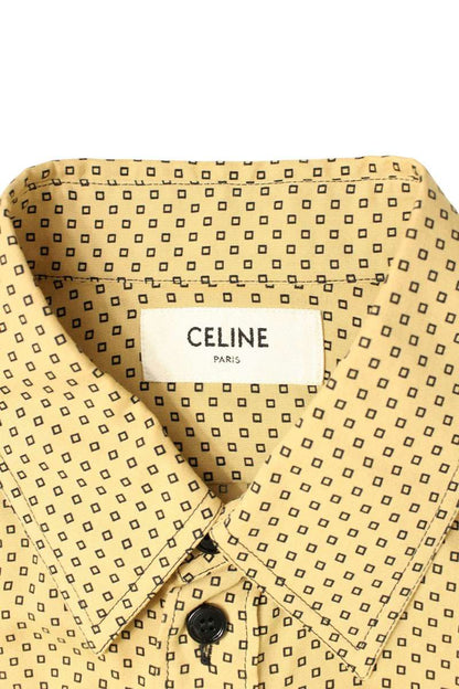 CELINE Square Dot Rayon Long Sleeve Shirt Multi Size XXL